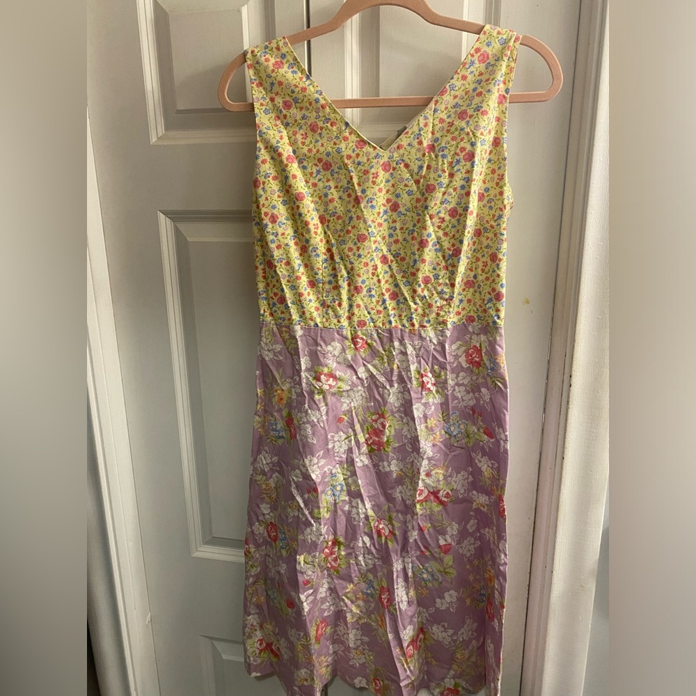 Hanna Andersson Yellow And Lavender Floral Midi Dress